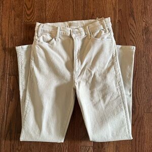 MOTHER The Hustler Flood Pants in Cream